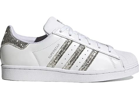 glitzer adidas superstar silber weiß|adidas Superstar White Silver Glitter (Women's) .